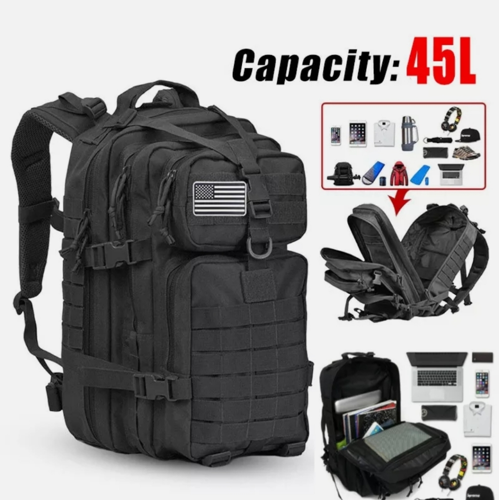 45L Large Capacity Men Army Military Tactical Backpack Softback Outdoor Bags